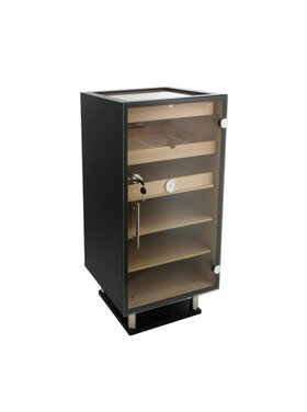 Adorini Humidorschrank Prato Deluxe Schwarz mit Glas-Oberseite