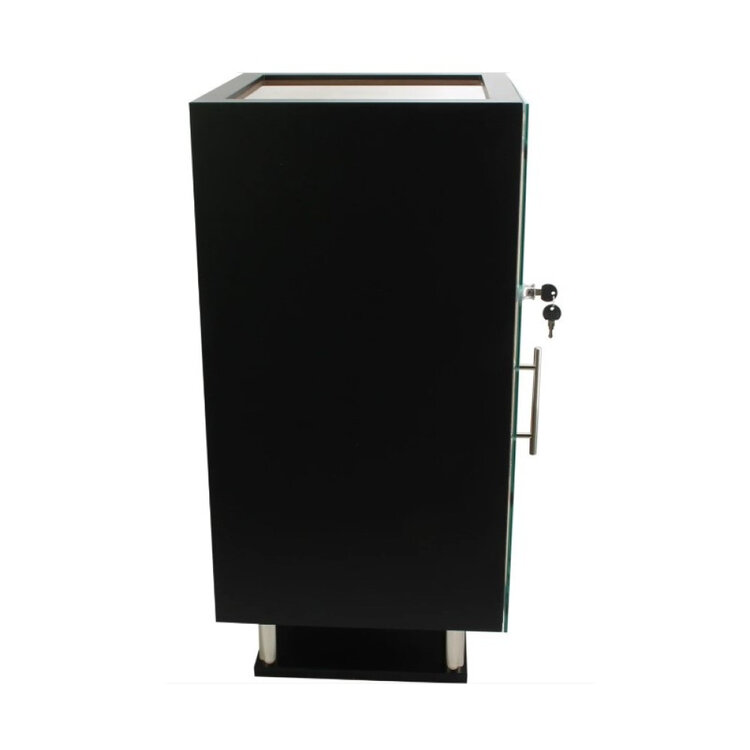 Adorini Humidorschrank Prato Deluxe Schwarz mit Glas-Oberseite
