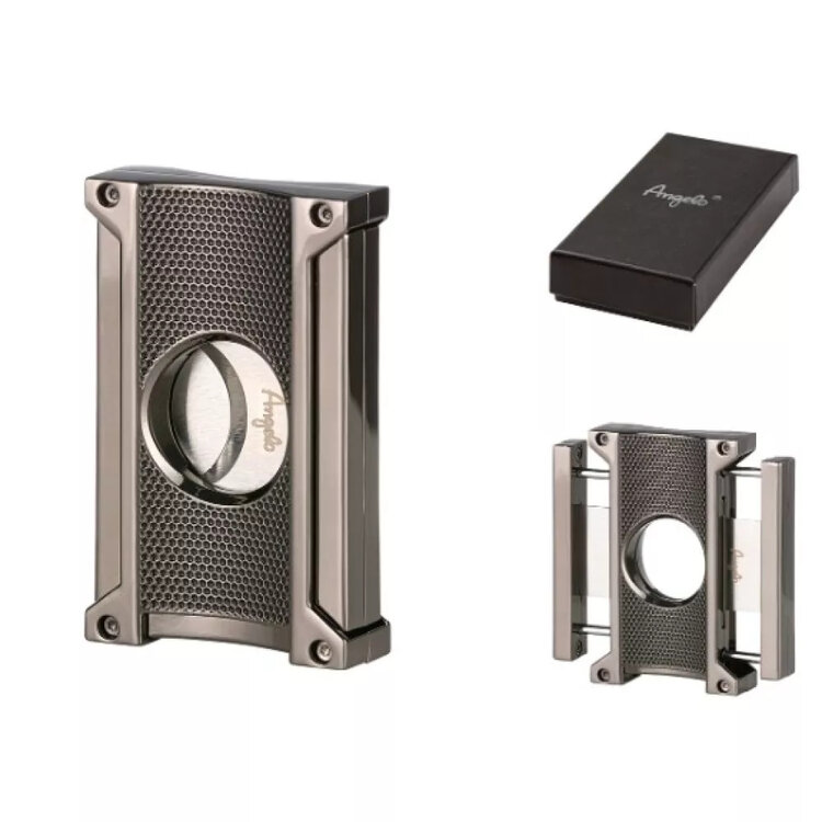 Angelo  Zigarrenschneider mit doppelter Klinge - Anthrazit