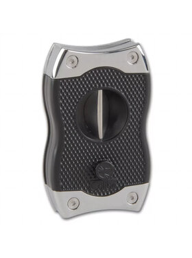 Colibri Zigarrenschneider mit Doppelklinge und Keil 23/27mm - Schwarz/Chrom