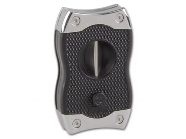 Colibri Zigarrenschneider mit Doppelklinge und Keil 23/27mm - Schwarz/Chrom