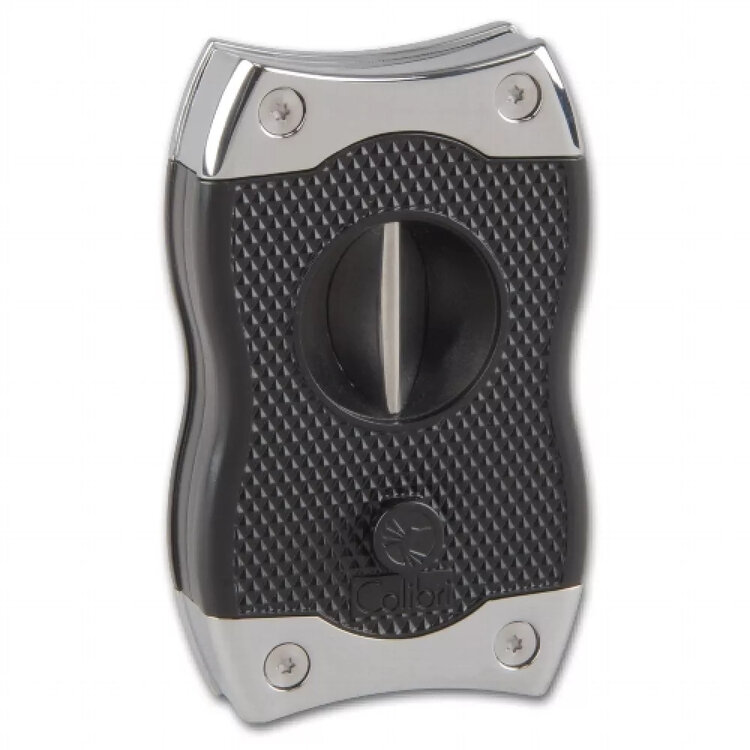 Colibri Zigarrenschneider mit Doppelklinge und Keil 23/27mm - Schwarz/Chrom