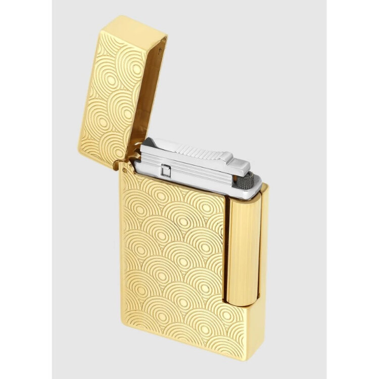 S.T. Dupont  Initial Vergoldetes Zigarrenfeuerzeug - Guillochiertes Muster