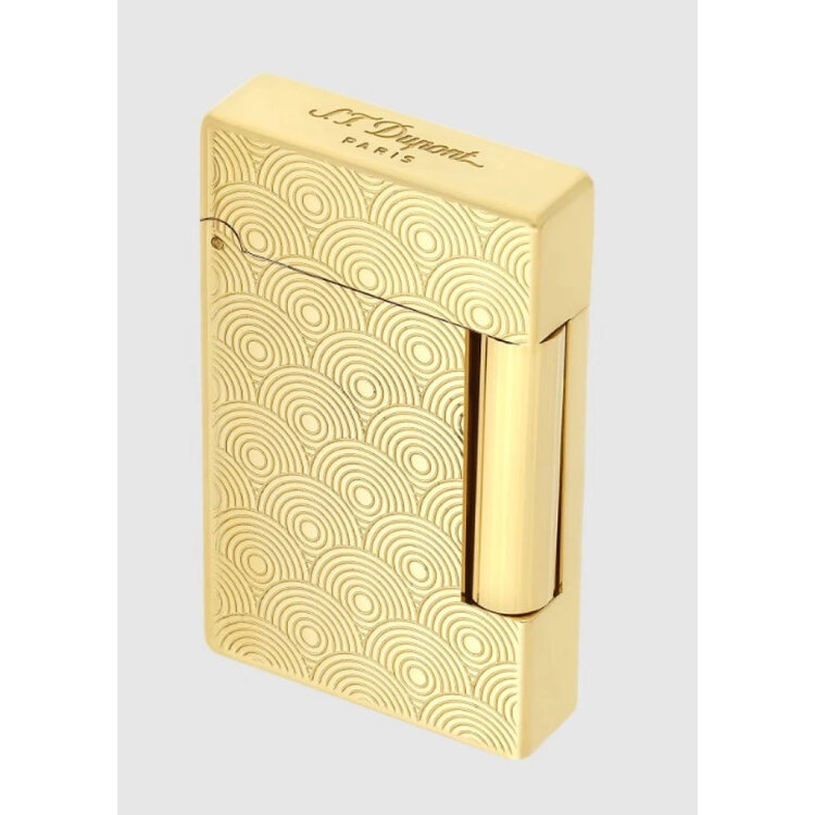 S.T. Dupont  Initial Vergoldetes Zigarrenfeuerzeug - Guillochiertes Muster