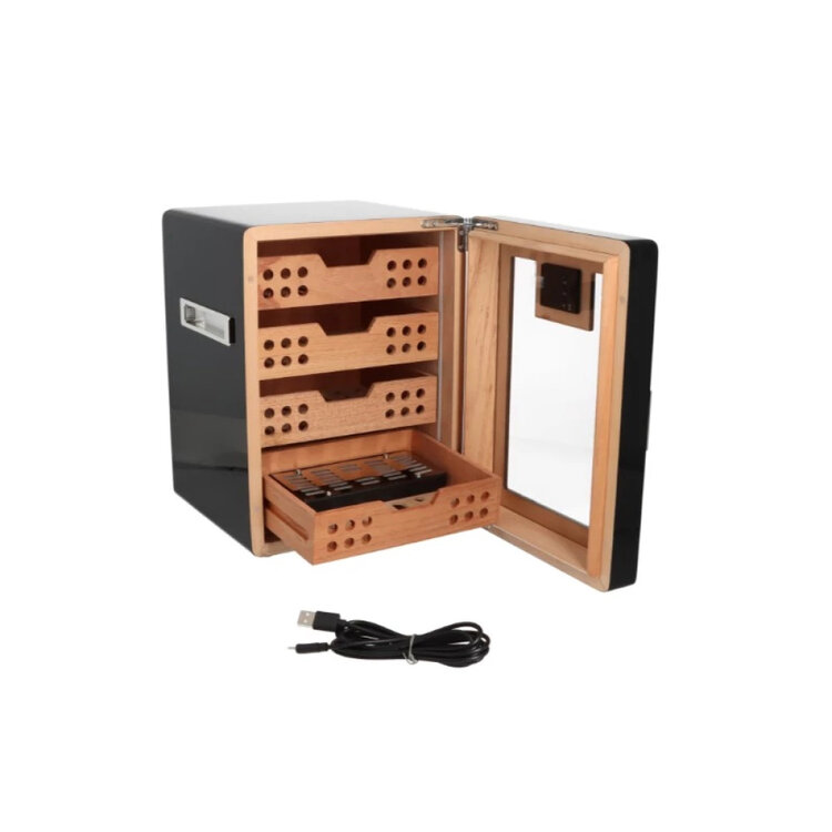 Angelo Zigarrenschrank mit mattschwarzer Glastür