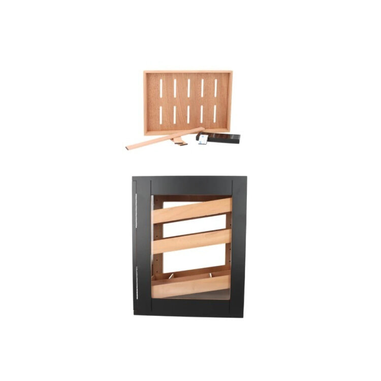 Angelo Zigarrenschrank aus mattschwarzem Glas für 100-150 Zigarren