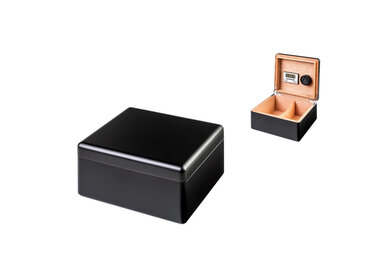Angelo Humidor Schwarz matt für 40 Zigarren mit Digital-Hygrometer