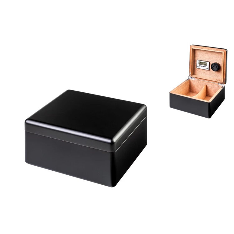 Angelo Humidor Schwarz matt für 40 Zigarren mit Digital-Hygrometer