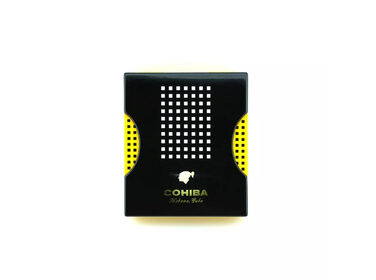 Cohiba Reisehumidor aus Zedernholz für 5-6 Zigarren - Schwarz und Gelb