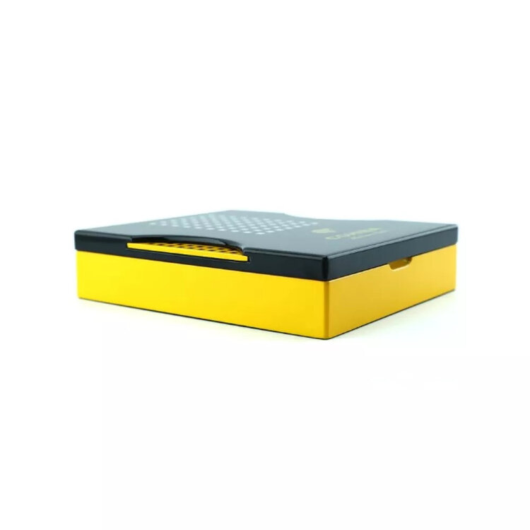 Cohiba  Reisehumidor aus Zedernholz für 5-6 Zigarren - Schwarz und Gelb