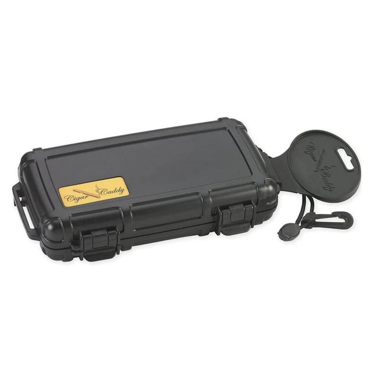 Schwarz Kleiner Reisehumidor für 5 Zigarren