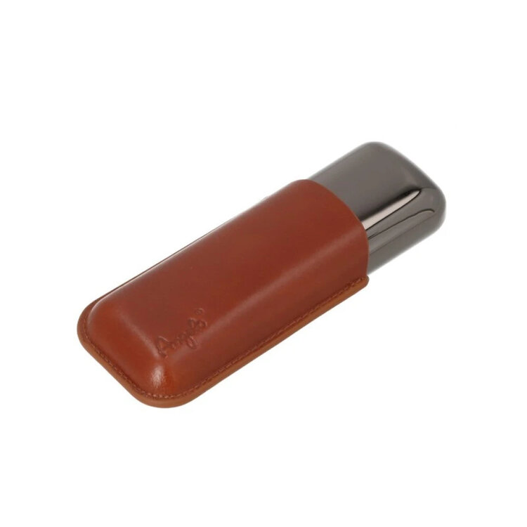 Angelo  Zigarrenetui für 2 Zigarren - Braun & Anthrazit