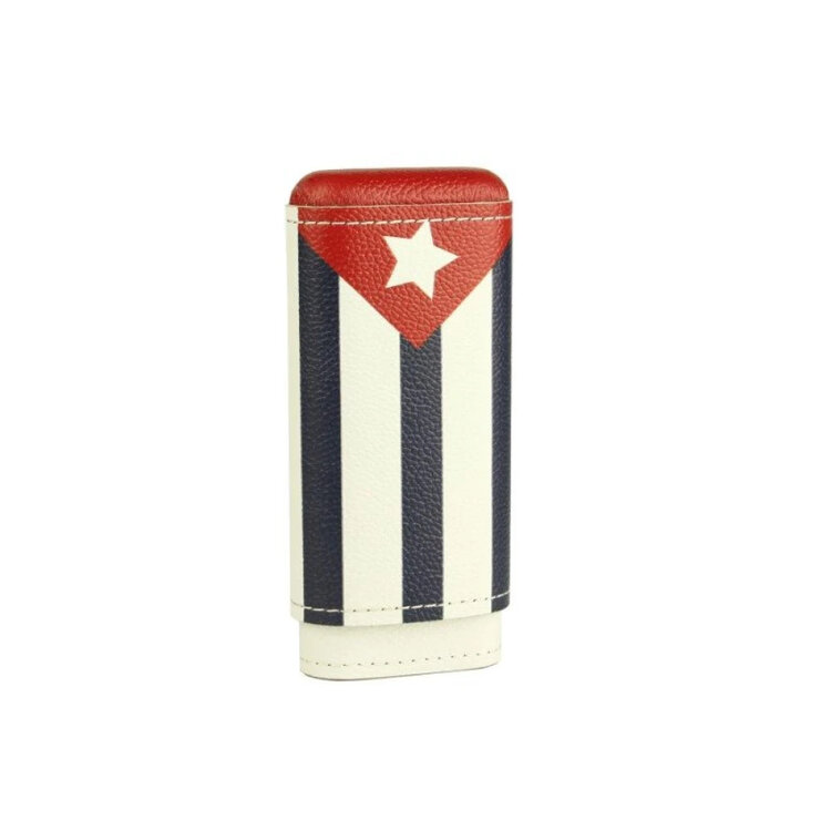 Adorini  Cuban Flag Zigarrenetui aus echtem Leder für 2-3 Zigarren
