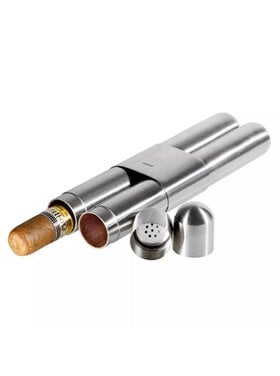 Adorini Zigarrenetui aus Edelstahl für 2 Zigarren