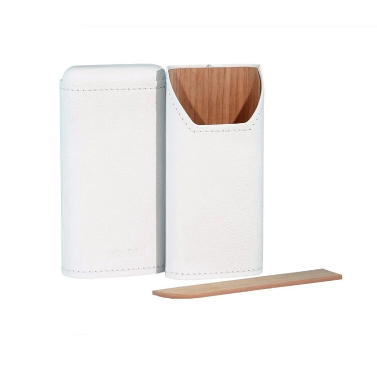 Adorini Zigarrenetui Weißes Leder – für 2-3 Zigarren