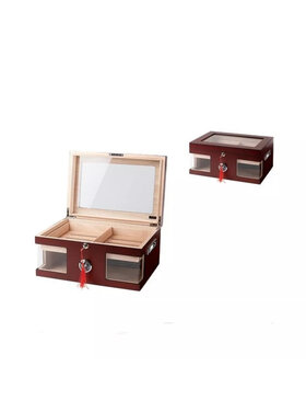Angelo Gastro-Humidor Rotbraun mit Glasdeckel für 100 Zigarren