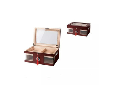 Angelo Humidor Gastro Rotbraun mit Glasdeckel für 100 Zigarren