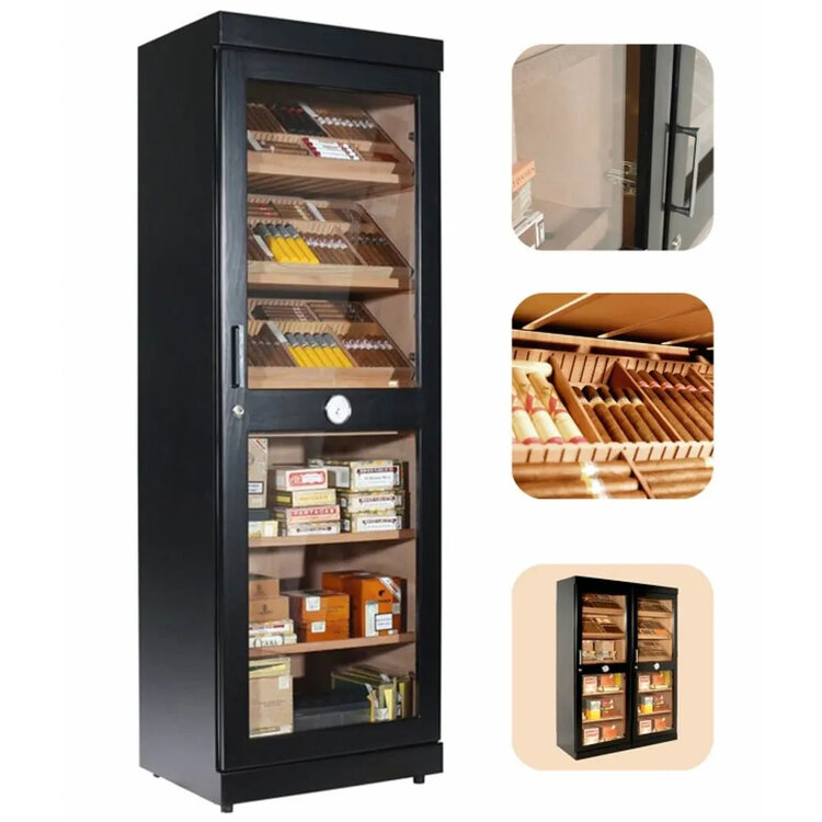 Adorini Roma Humidorschrank schwarz mit elektronischem Befeuchtungssystem