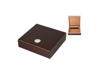Angelo Humidor Rotbraun für 15–20 Zigarren mit Hygrometer