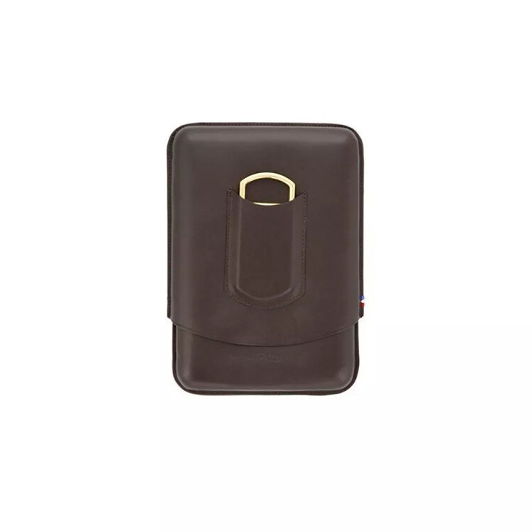 S.T. Dupont  Qualität Tabak Braun Leder Zigarrenetui für 5 Zigarren