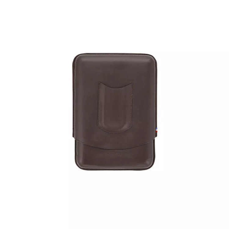 S.T. Dupont  Qualität Tabak Braun Leder Zigarrenetui für 5 Zigarren