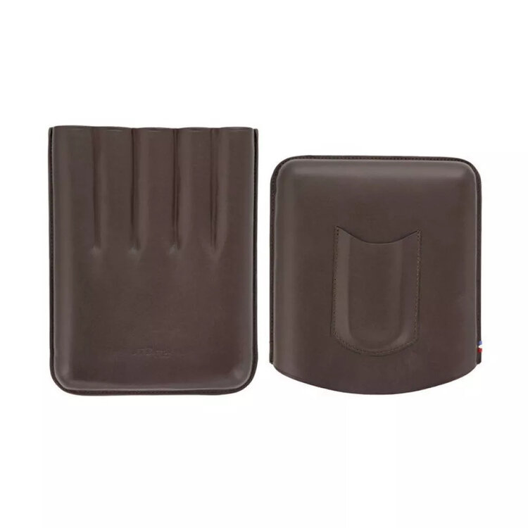 S.T. Dupont  Qualität Tabak Braun Leder Zigarrenetui für 5 Zigarren