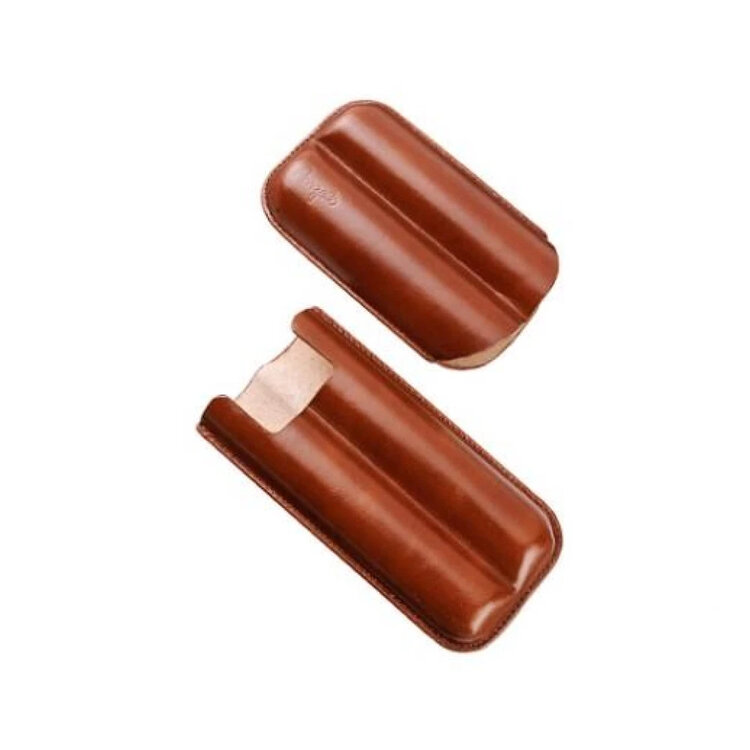 Angelo Braunes Zigarrenetui für 2 Zigarren