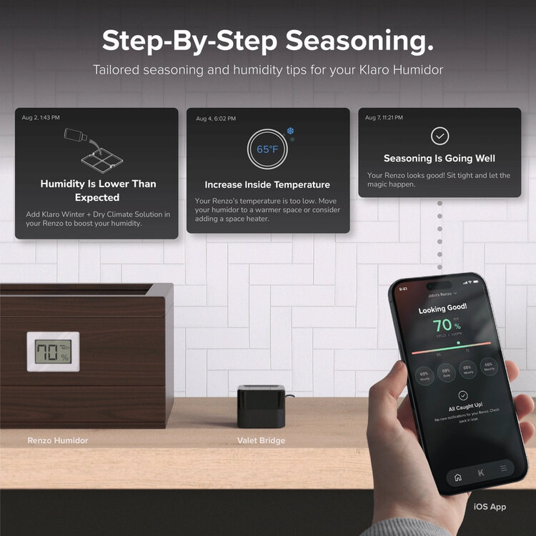Klaro Humidore Valet - Intelligenter Humidor, überwachen Sie Ihre Zigarren