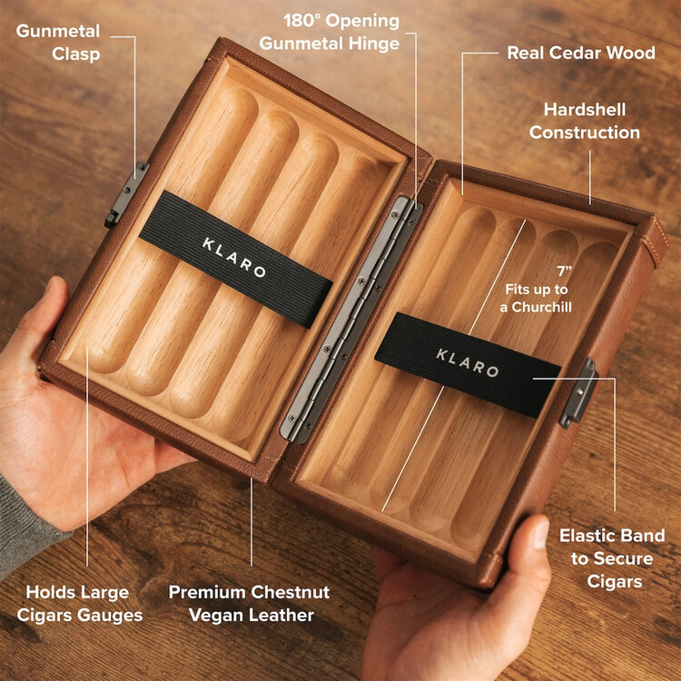 Klaro Humidore  Reisehumidor Maxwell für 8 Zigarren