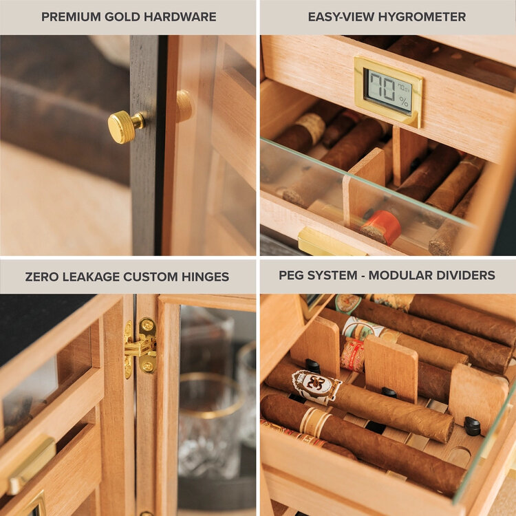 Klaro Humidore Luca Humidorschrank - schwarz 100 Zigarren