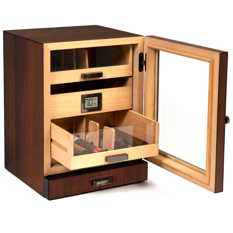 Klaro Luca Humidorschrank Braun mit Glasschubladen