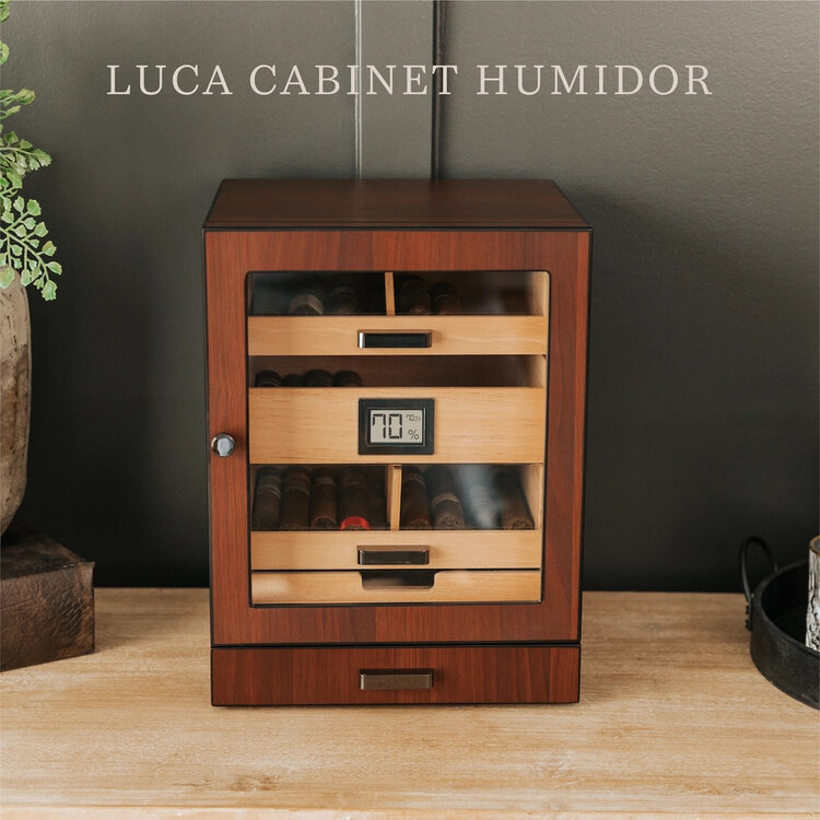 Klaro Luca Humidorschrank Braun mit Glasschubladen