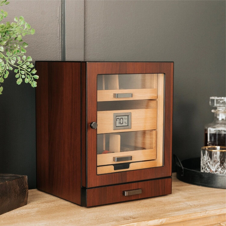 Klaro Luca Humidorschrank Braun mit Glasschubladen