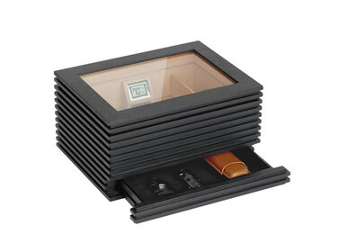 Klaro KOBI Humidor mit Glasplatte für 60 Zigarren