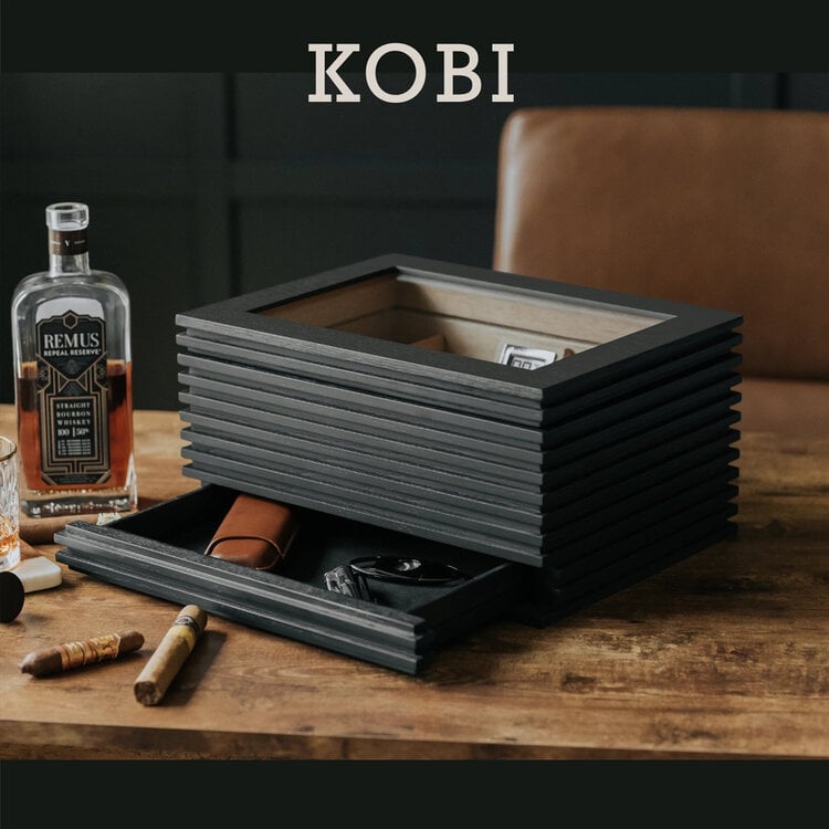 Klaro  KOBI Humidor mit Glasplatte für 60 Zigarren
