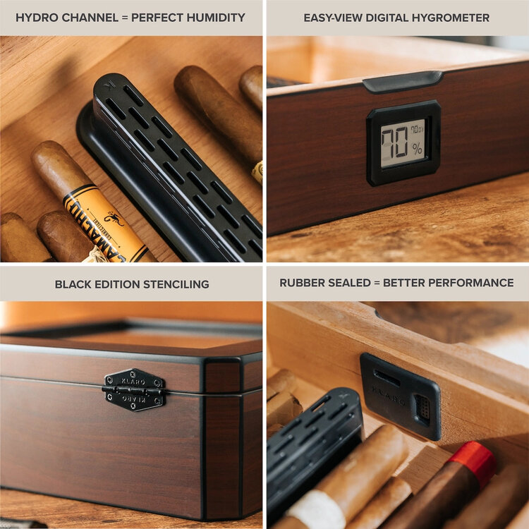 Klaro  MAG Humidor, Nussbaum-Oberfläche 20-30 Zigarren
