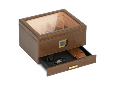 Klaro Belmont Humidor mit Glasplatte 30-60 Zigarren