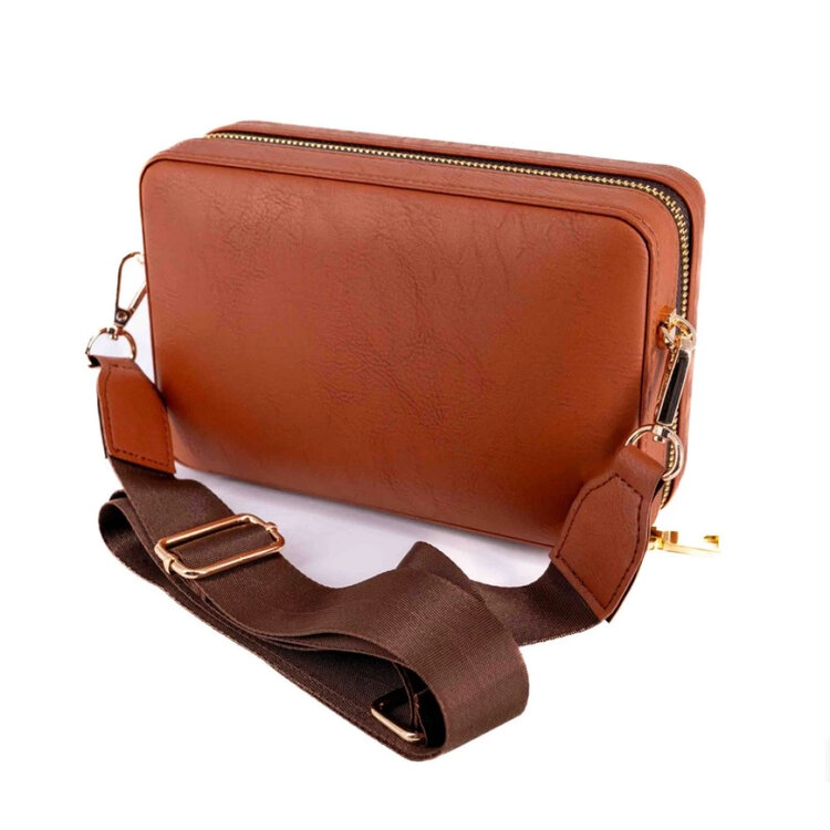 Angelo  Brown  Travel Humidor für 6 Zigarren mit Feuerzeug