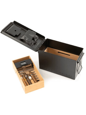 Klaro The Smoke Can Humidor, 50 Cal, Schwarz/50 Zigarren