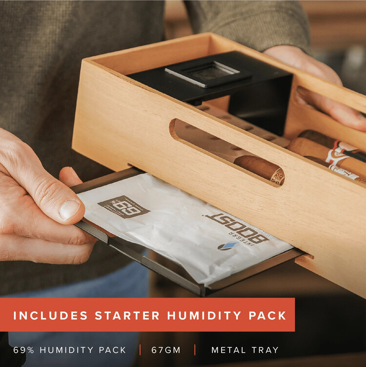 Klaro Smoke Can Humidor, 50 Cal, Schwarz/50 Zigarren