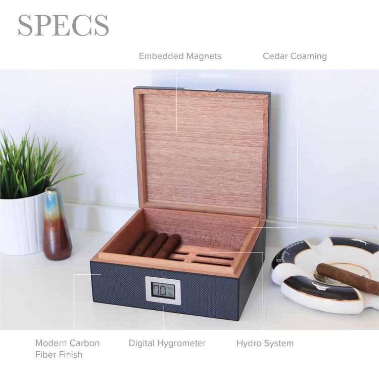Klaro Humidore  Kingston Carbon-Humidor 30 Zigarren