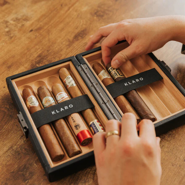 Klaro Humidore  Reisehumidor Maxwell für 8 Zigarren  schwarz