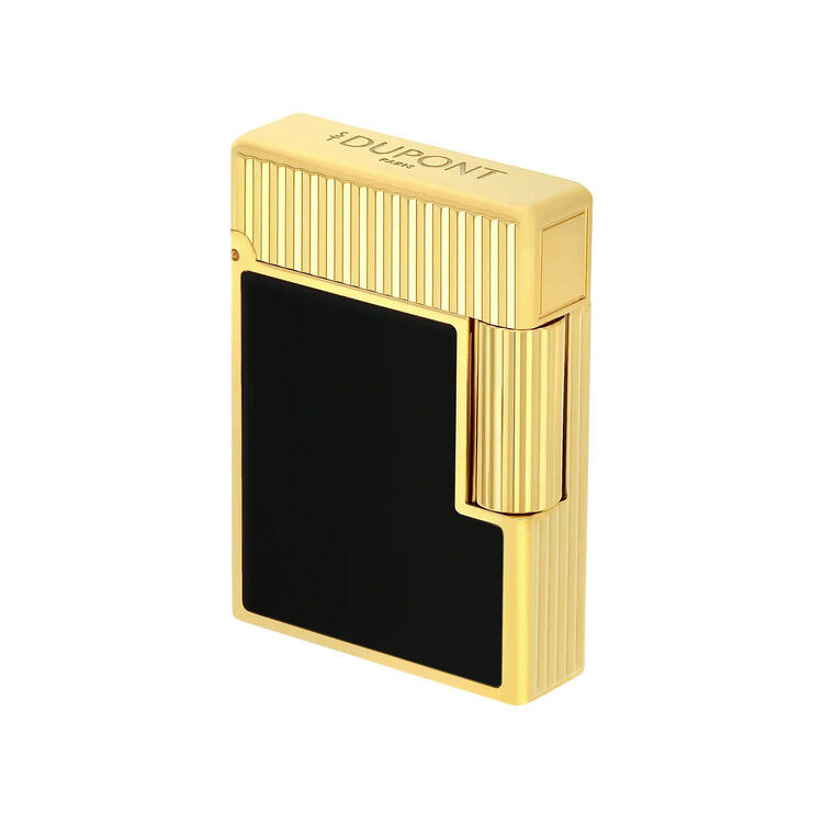 S.T. Dupont  Ligne 1 Feuerzeug Schwarzlack Gelbgold C14120