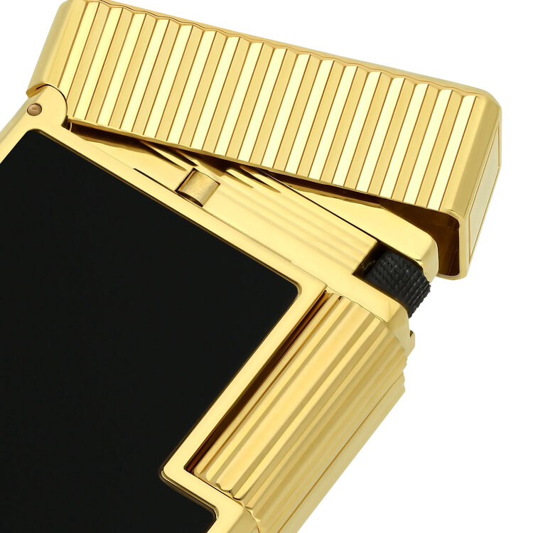 S.T. Dupont  Ligne 1 Feuerzeug Schwarzlack Gelbgold C14120