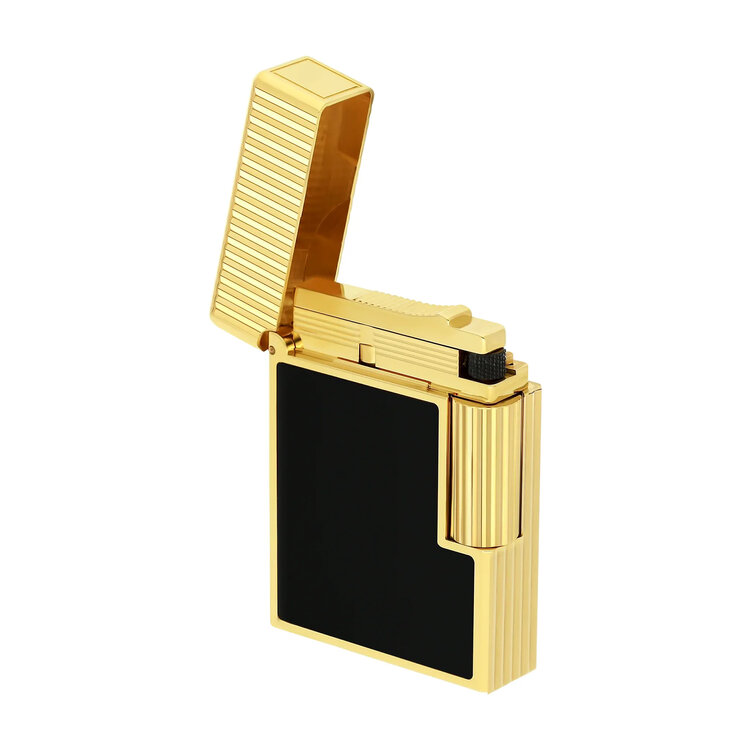 S.T. Dupont  Ligne 1 Feuerzeug Schwarzlack Gelbgold C14120
