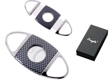 Angelo Zigarrenschneider Metall Carbon-Optik Anthrazit bis Ringmass 60