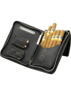 Adorini Zigarrenetui Leder cigar bag gelb