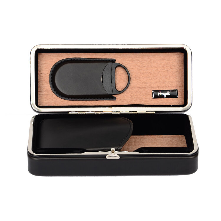 Angelo Zigarrenetui  mit Cutter – schwarz