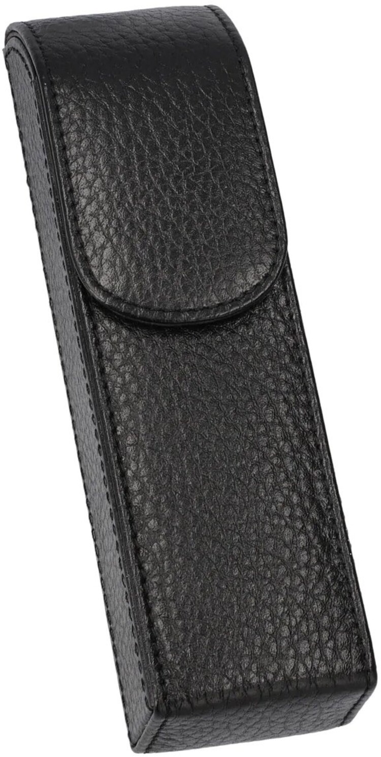 Adorini  Taschen Zigarrenetui 2 Zigarren schwarz, schwarze Naht