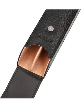 Adorini Taschen Zigarrenetui 2 Zigarren schwarz, schwarze Naht